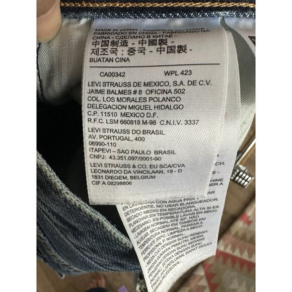 Levis Womens Cotton Button Fray Raw Hem Cut Denim Mini Skirt Blue Size 24 - Picture 4 of 8